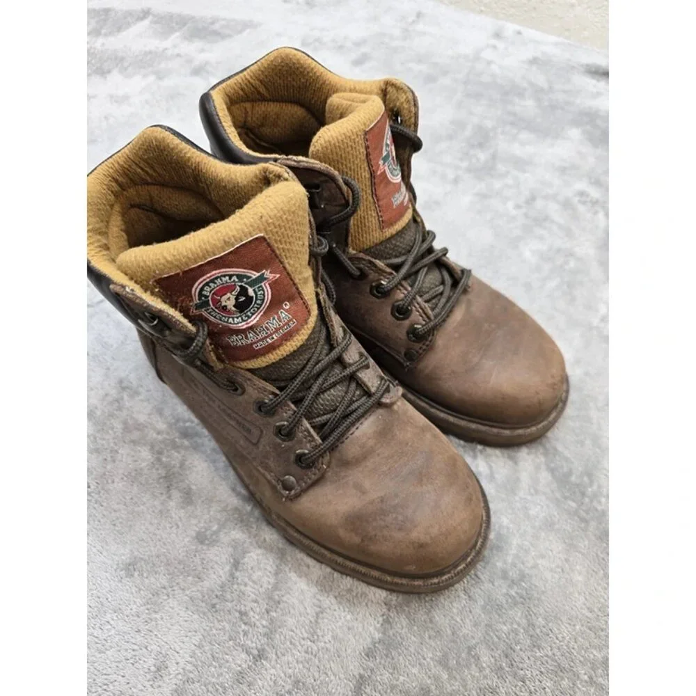 Brahma Combat Boots Mens 5 Work Brown Oil‎ Tan Leather Extended Wear Track